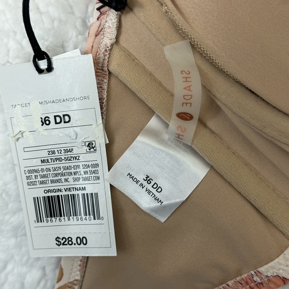 Shade & Shore Cream Floral Convertible Halter Bandeau Bikini Top 34D & 3… - Picture 9 of 10